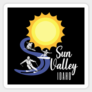 Sun Valley, Idaho USA. White Text. Gift Ideas For The Ski Enthusiast. Sticker